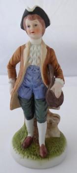 Hand-painted statue of a musician with mandolin Hand-painted statue of a musician with mandolin