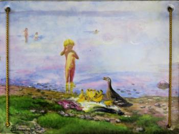 Porcelain Decoration - white porcelain - E. Dammann - 1907 Porcelain Decoration - white porcelain - E. Dammann - 1907