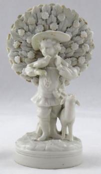 Shepherd with bird, sheep and flowering bush - Ern Shepherd with bird, sheep and flowering bush - Ern