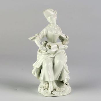Porcelain Girl Figurine - white porcelain - 1760 Porcelain Girl Figurine - white porcelain - 1760