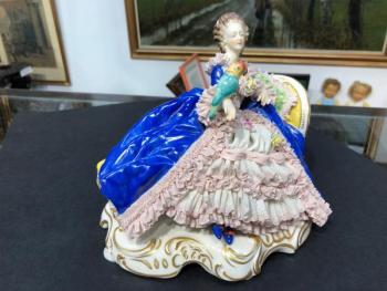 Porcelain Lady Figurine - Volkstedt - Rudolstadt - 1915