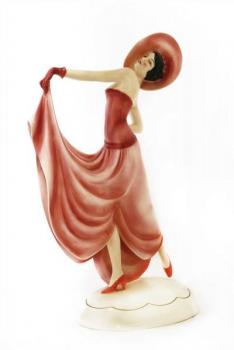 Porcelain Girl Figurine - Hertwig - Katzhutte - 1920