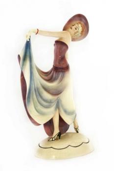 Porcelain Girl Figurine - Hertwig - Katzhutte, návrh Stephan Dakon - 1920